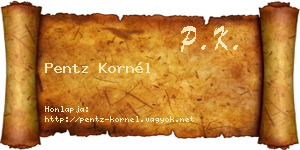 Pentz Kornél névjegykártya