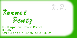 kornel pentz business card